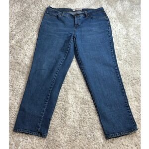 Faded Glory Woman Stretch Straight Classic Jeans Dark Stonewash Blue 16W FGW0701